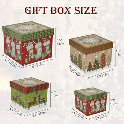 Geschenkbox Set 4er - Aufbewahrungsboxen mit Deckel