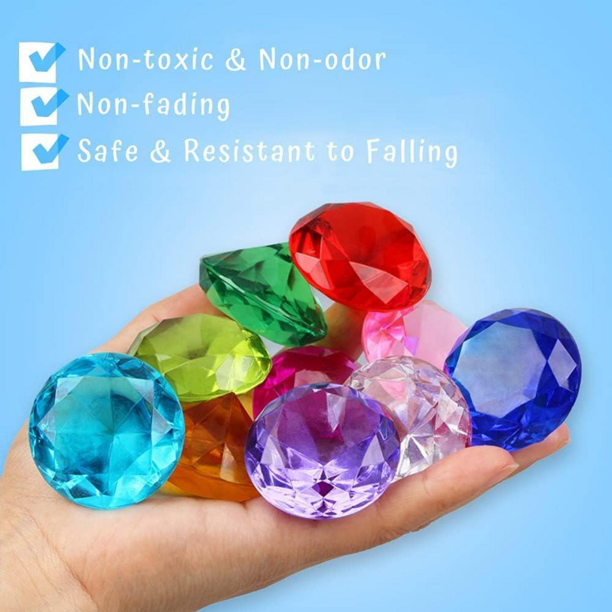 Kinder Diamant Acryl Edelstein Spielzeug 20 Stück 4cm Piraten-Schatzsuche Ostereier-Füller Tauchlehrer Partei Geburtstags-Weihnachts-Osterpreise