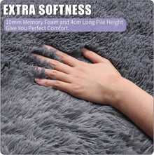 Großer Hochflor Shaggy Teppich 120 x 160 cm, Grau, Waschbar