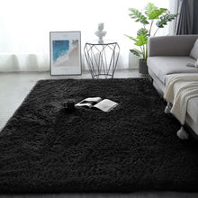 Shaggy Teppich Luxuriöser Hochflorteppich Schwarz 80x160cm