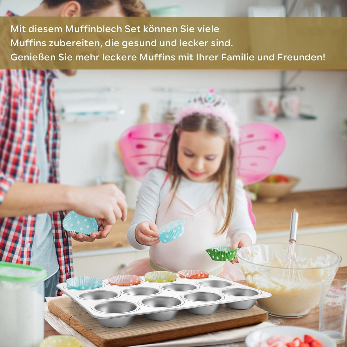 Muffinform 2er Set Edelstahl für 12 Muffins, Backofenfest