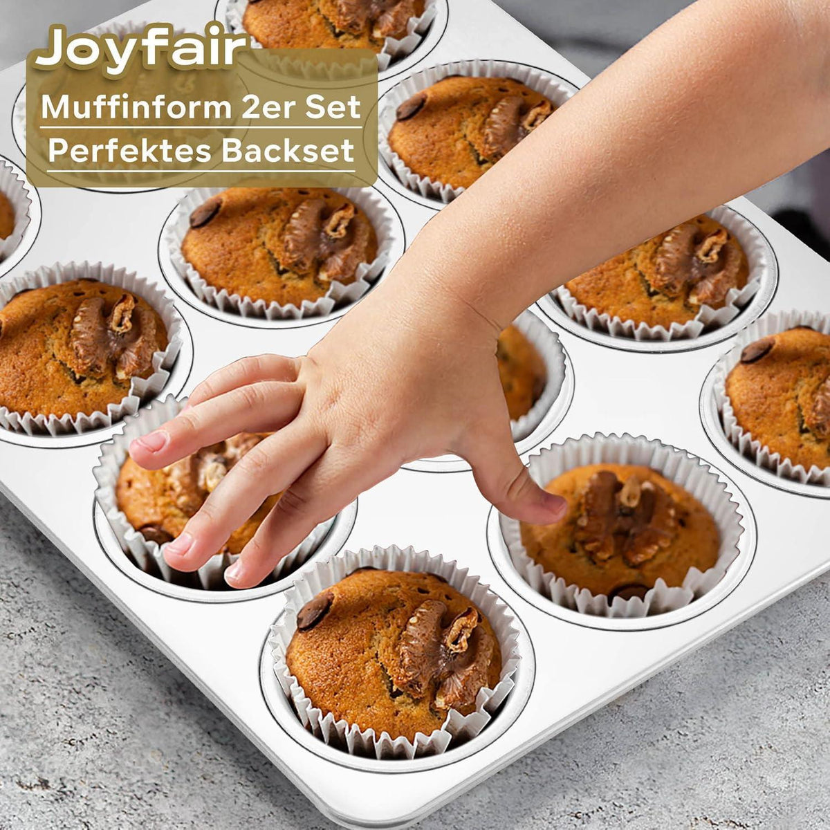 Muffinform 2er Set Edelstahl für 12 Muffins, Backofenfest