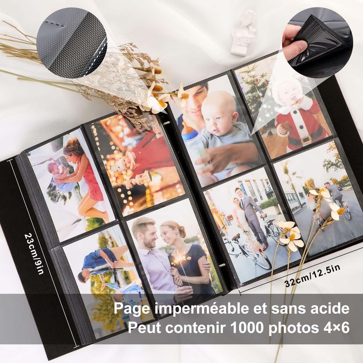 Großes XXL Leinen Einsteckalbum für 10x15cm Hochformat Fotos Teal