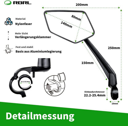 Fahrradspiegel HD Blast-beständiger Rückspiegel für