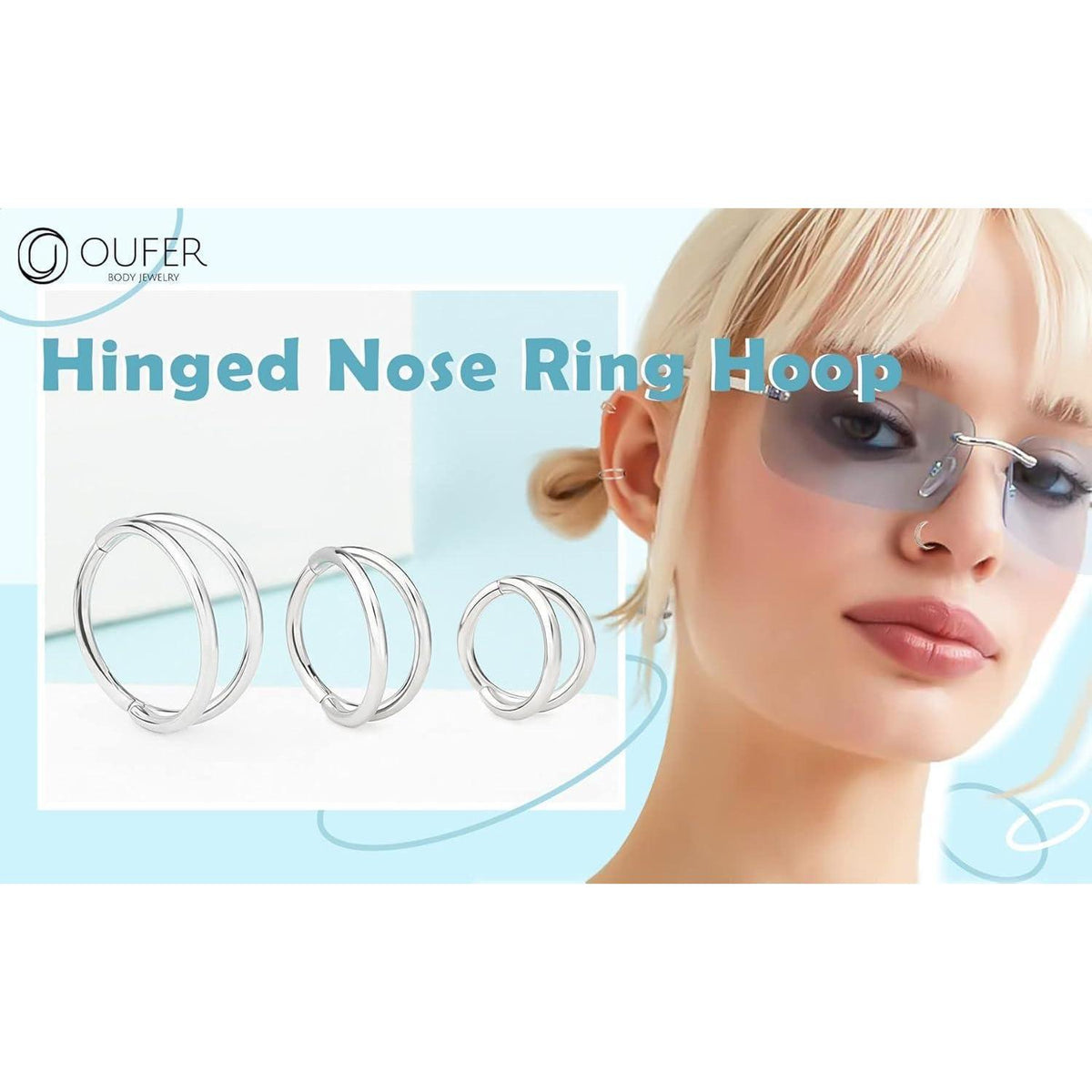 Chirurgenstahl Nasenring Helix Hoop 18G 1.0mm 10mm Silber