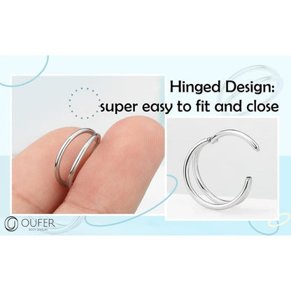 Chirurgenstahl Nasenring Helix Hoop 18G 1.0mm 10mm Silber