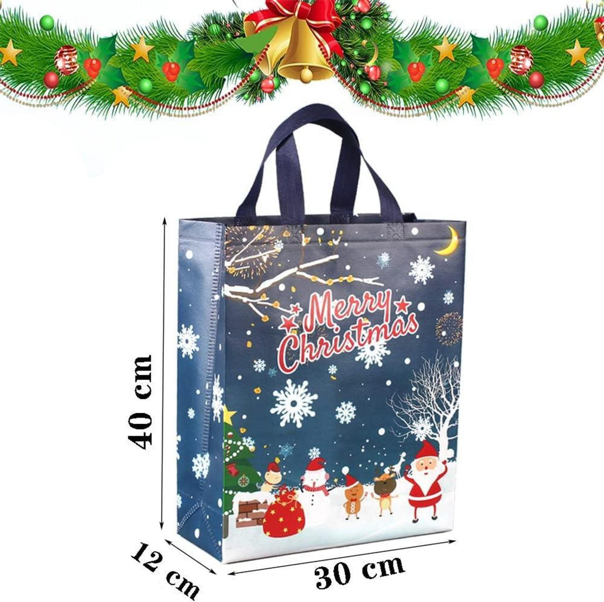 Weihnachts-Tragetaschen Merry Christmas Snowman Snowflake Santa Claus