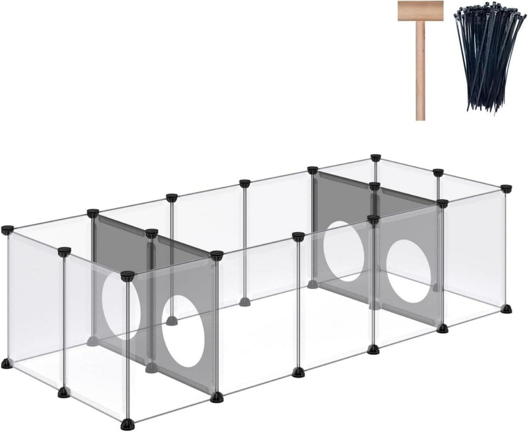 Laufstall mit Spielloch-Design für Kleintiere 156x65x42cm