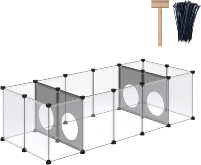 Laufstall mit Spielloch-Design für Kleintiere 156x65x42cm
