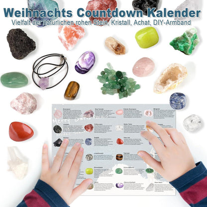Adventskalender 2026 für Kinder mit Natürlichen Kristallen