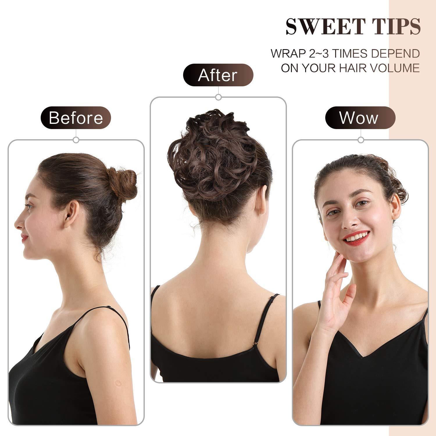 Haarteil dutt Haargummi Hochsteckfrisur Pferdeschwanz Frauen Lockig Chignon