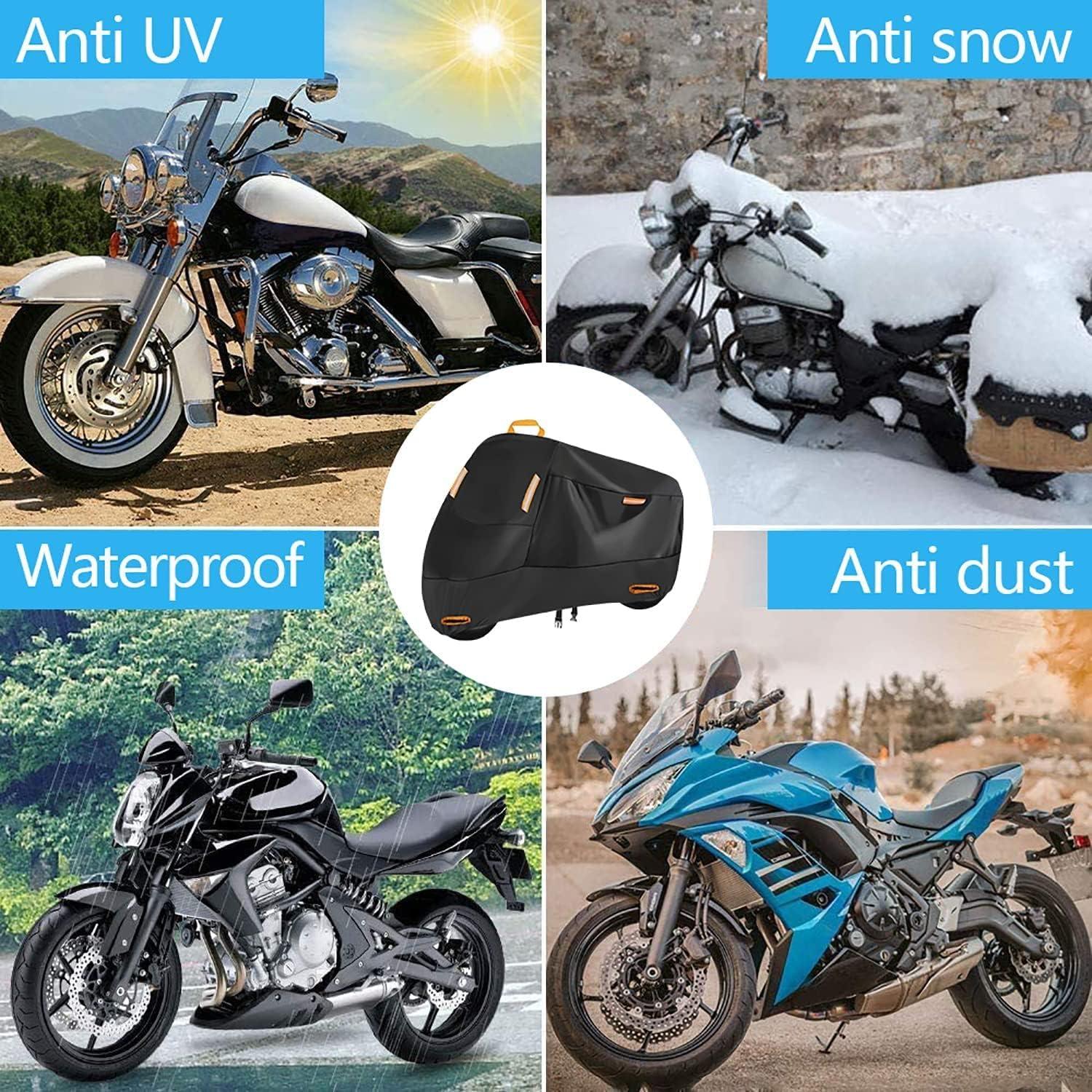 Motorradabdeckung 300D Wasserdicht reflektierend L190x95x110cm