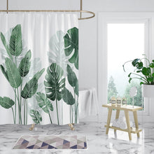 Duschvorhang Anti-Schimmel Shower Curtains grüne Blätter 180x200