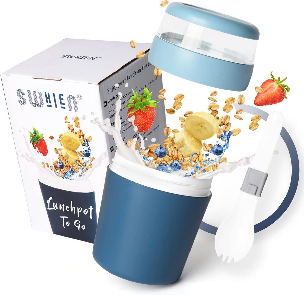 Joghurtbecher to go mit löffel Auslaufsicher groß 250+500ml