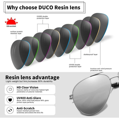 Pilotenbrille Polarisierte Sonnenbrille Metallgestell