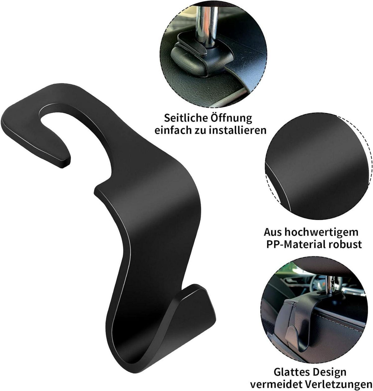 Auto Rücksitz Haken 4 Stücke Kunststoff Lagerung Kopfstütze