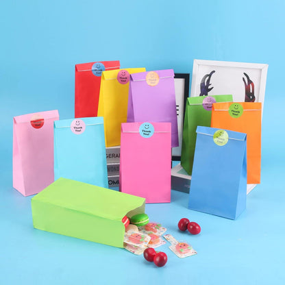20 Bunte Papiertüten mit Stickern für Geschenke, DIY, Party