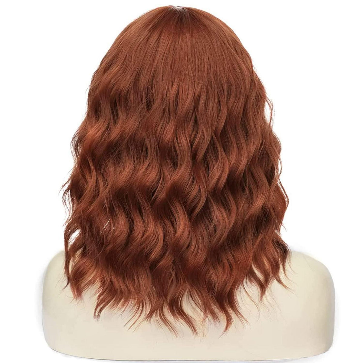 Kupferrote Bob Perücke mit Pony – Kurzhaar Perücke für Damen