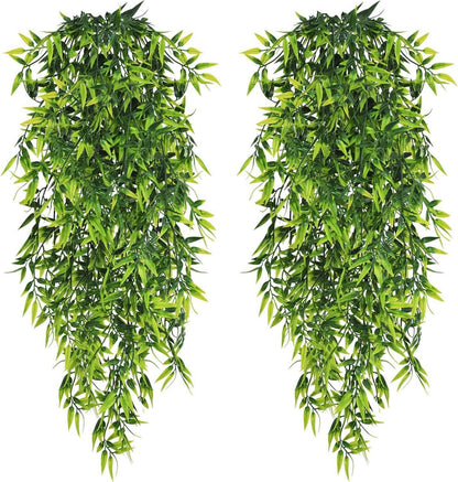 Künstliche Hängepflanze Bambus Blätter 80cm 4er Set