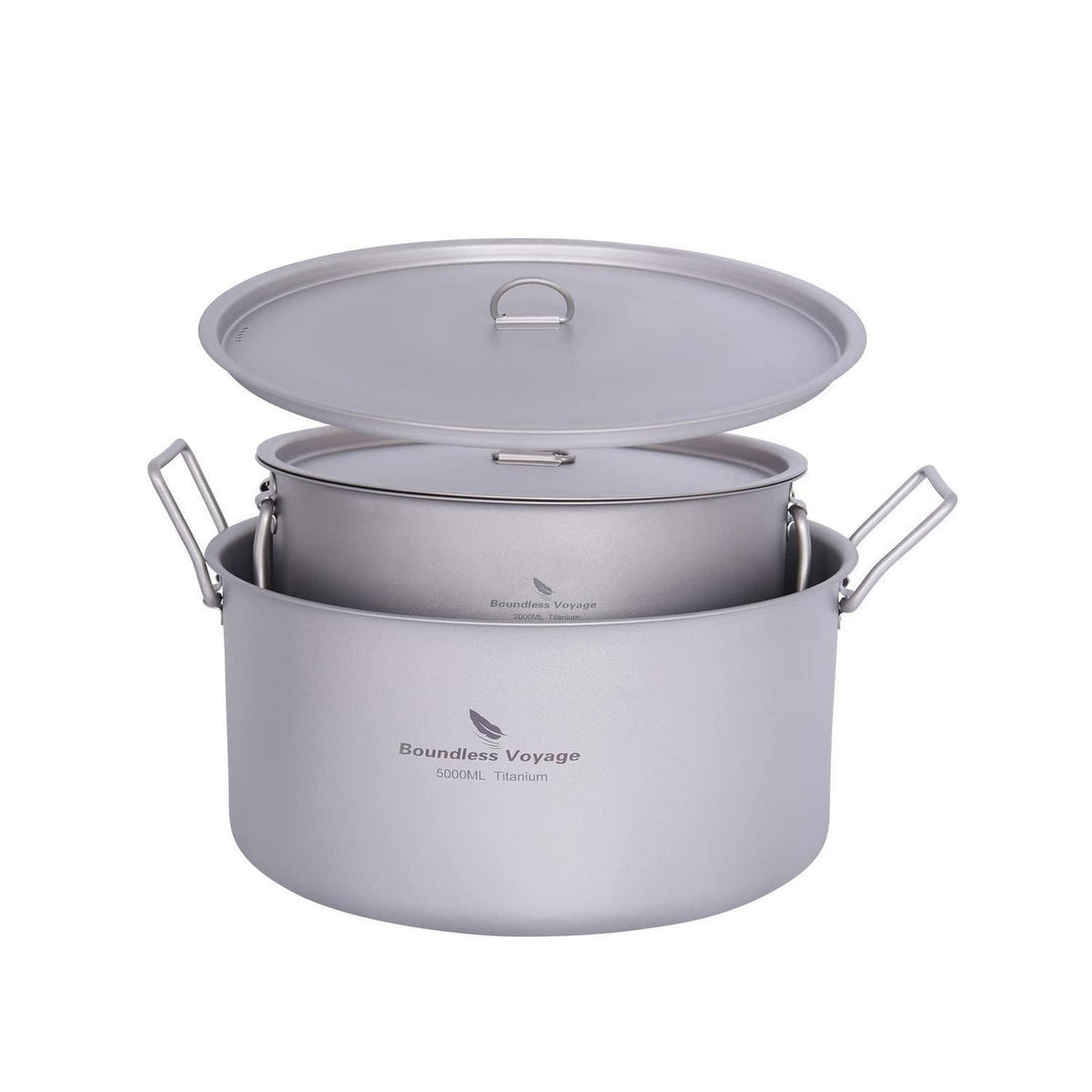Titan Campingtopf 2L/5L mit Deckel – Leicht & Robust