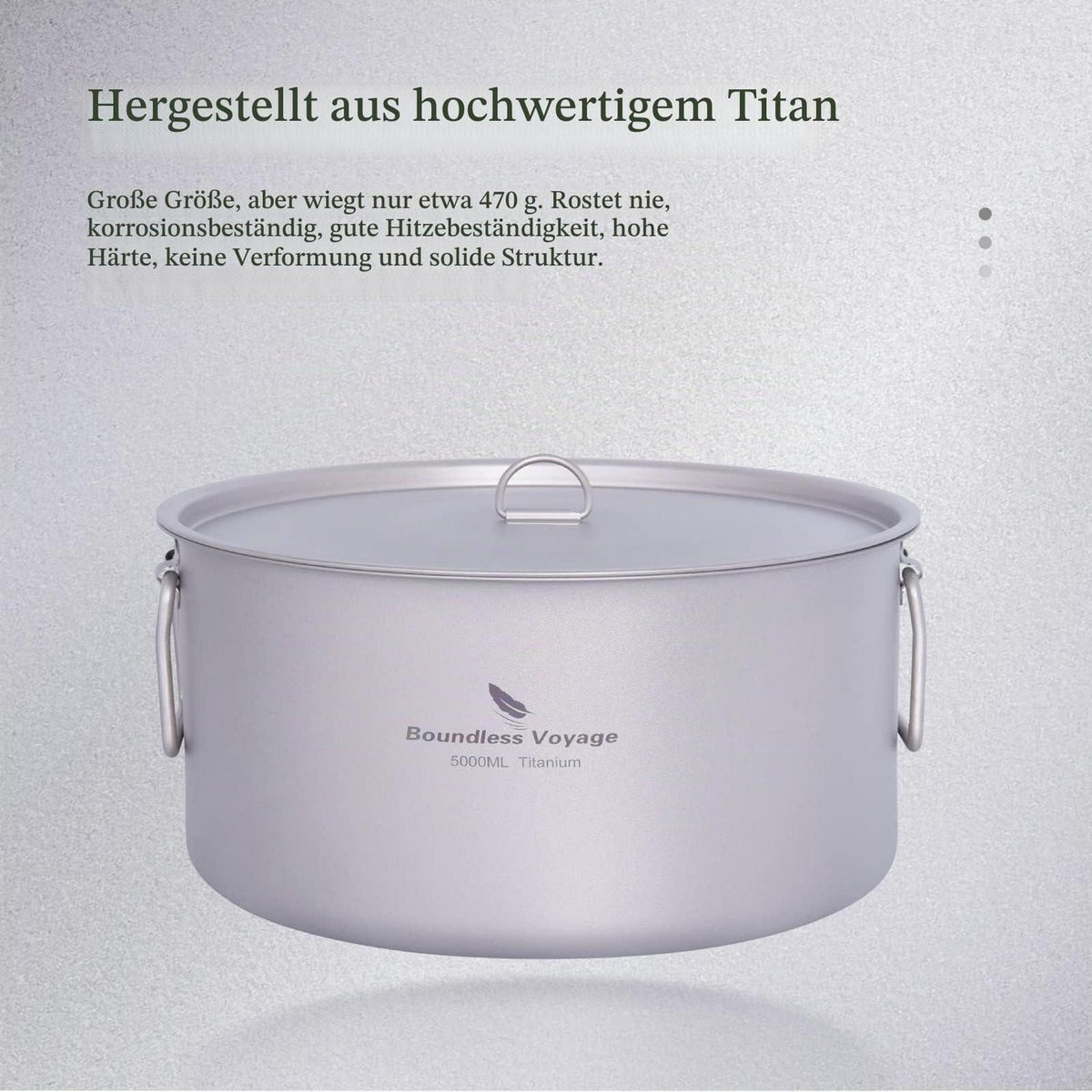 Titan Campingtopf 2L/5L mit Deckel – Leicht & Robust