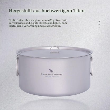 Titan Campingtopf 2L/5L mit Deckel – Leicht & Robust