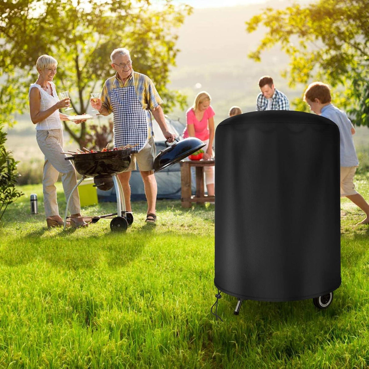 Grill Abdeckhaube Weber 57cm 500D Oxford Wasserdicht Wetterschutz Kugelgrill