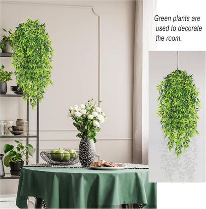 4er Set Künstliche Hängepflanze Bambusblatt 80cm - Indoor Outdoor Deko
