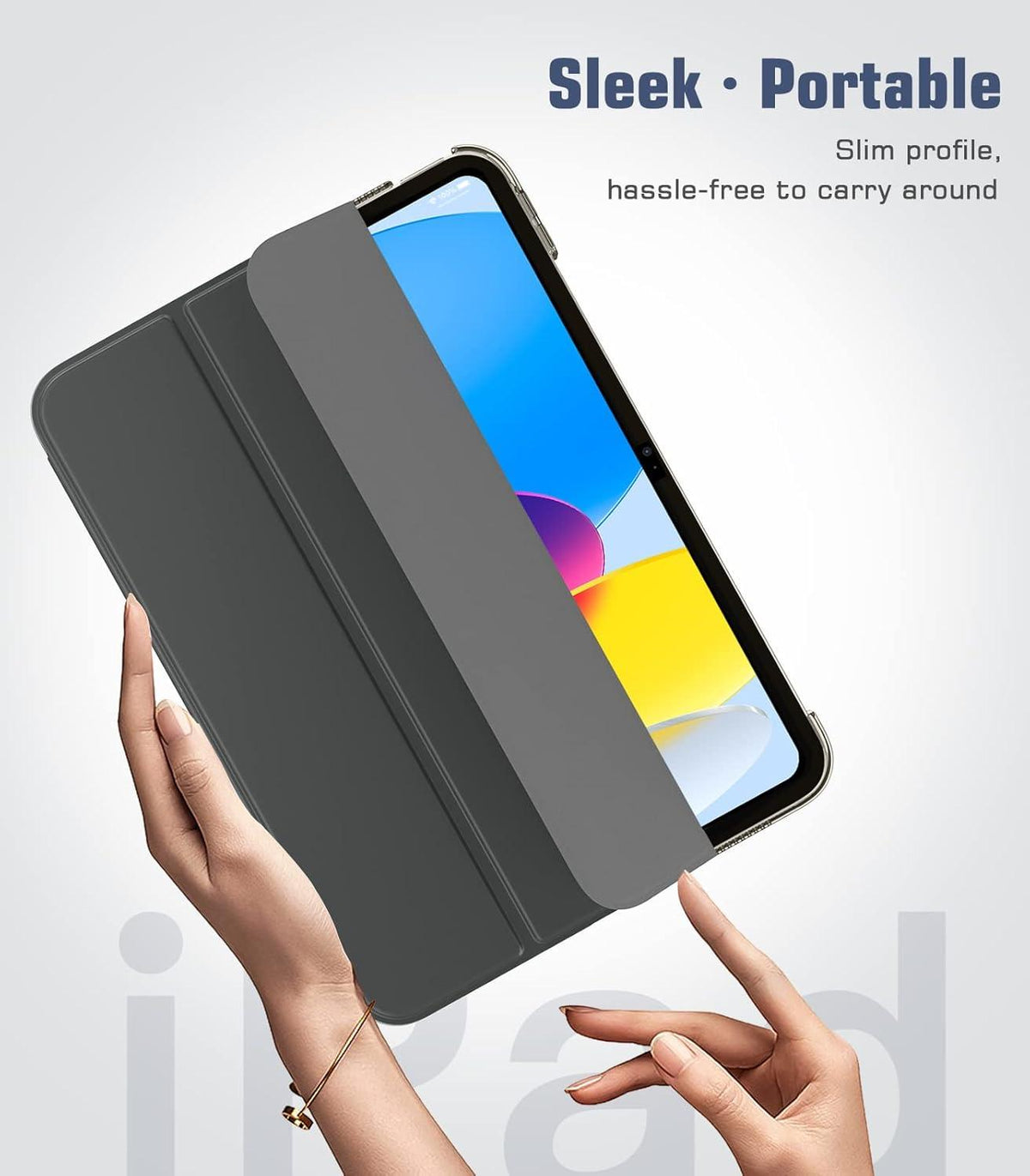 TiMOVO iPad 10. Gen 10,9 Zoll 2022 Hülle Schlank Smart Cover - Space Grau