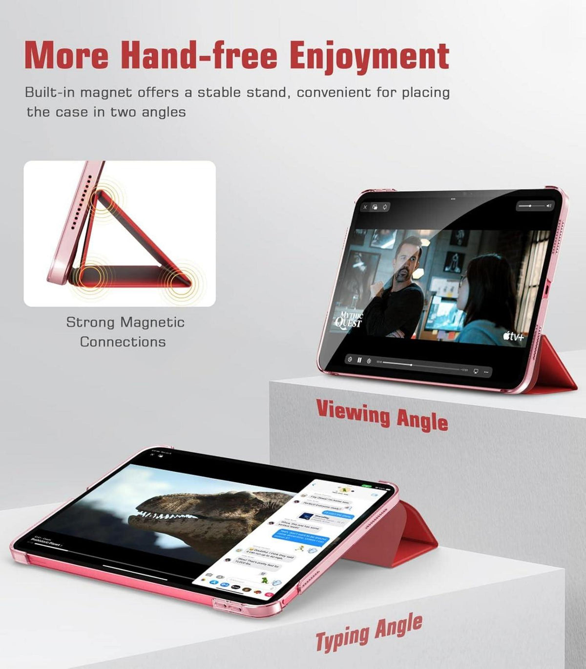 TiMOVO iPad 10.9 Hülle Schlank Smart Case, Rot - Auto Schlaf/Aufwach Funktion - Transparente Rückseite - Schutzhülle Generation 2022