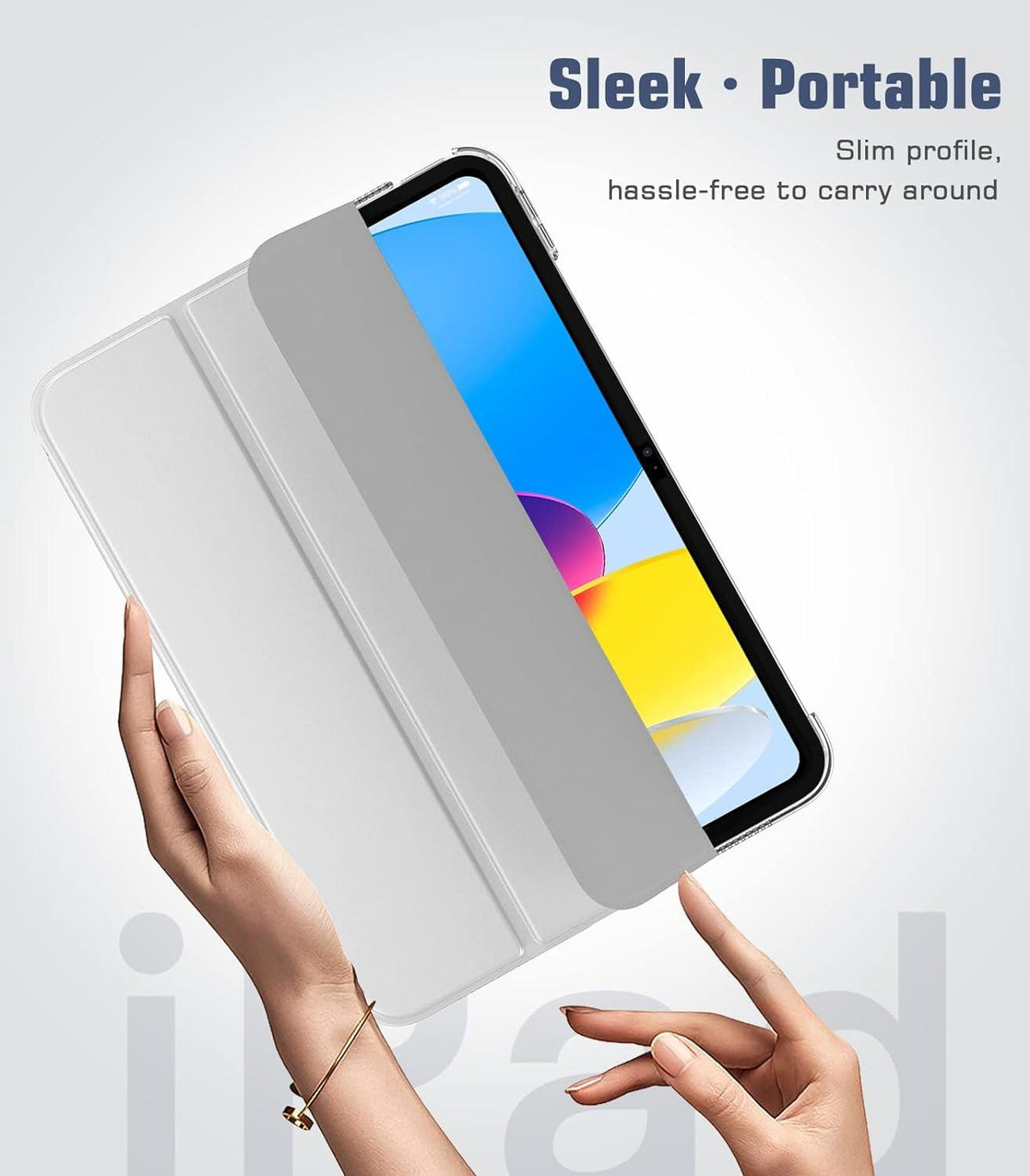 TiMOVO iPad 10. Generation 10,9 Zoll Hülle Silber Smart Cover