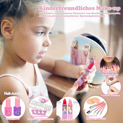 Kinderschminke Set Mädchen Make Up Schminkkoffer Spielzeug 4-12 Jahre