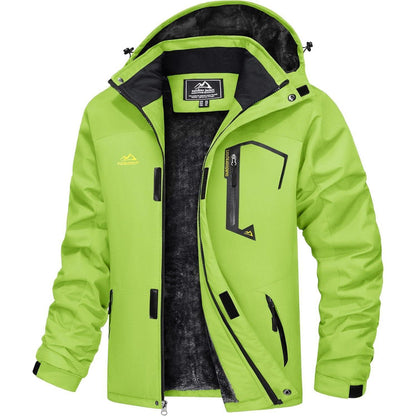 Herren Winterjacke wasserdicht winddicht warm Neongrün 3XL