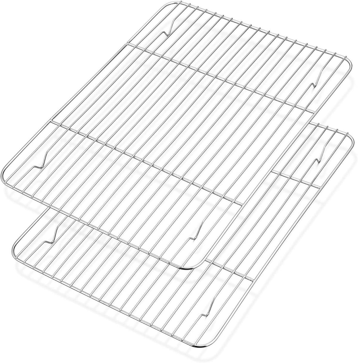 Edelstahl Abkühlgitter 2er-Set Rechteckig 38,6x28,4x1,5cm Silber