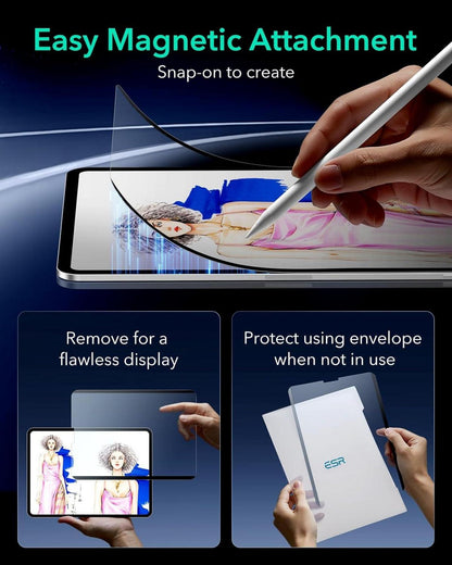 ESR Paper-Feel Magnet Schutzfolie für iPad Air 5/4 & Pro 11, Matte Folie 1 Stück