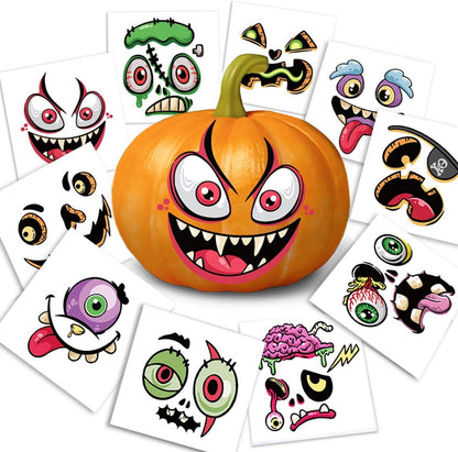 Halloween Kürbis Ausdruck Aufkleber 10 Stück für Kinder