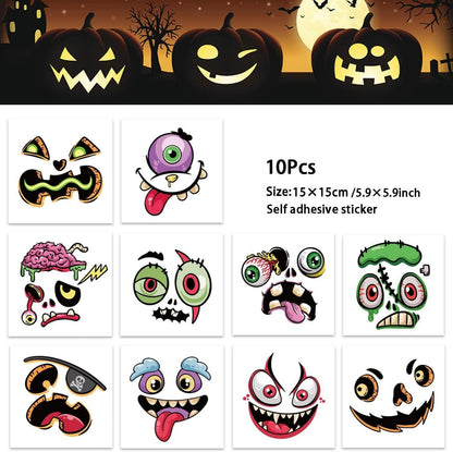 Halloween Kürbis Aufkleber 10 Stück für Kinder Halloween