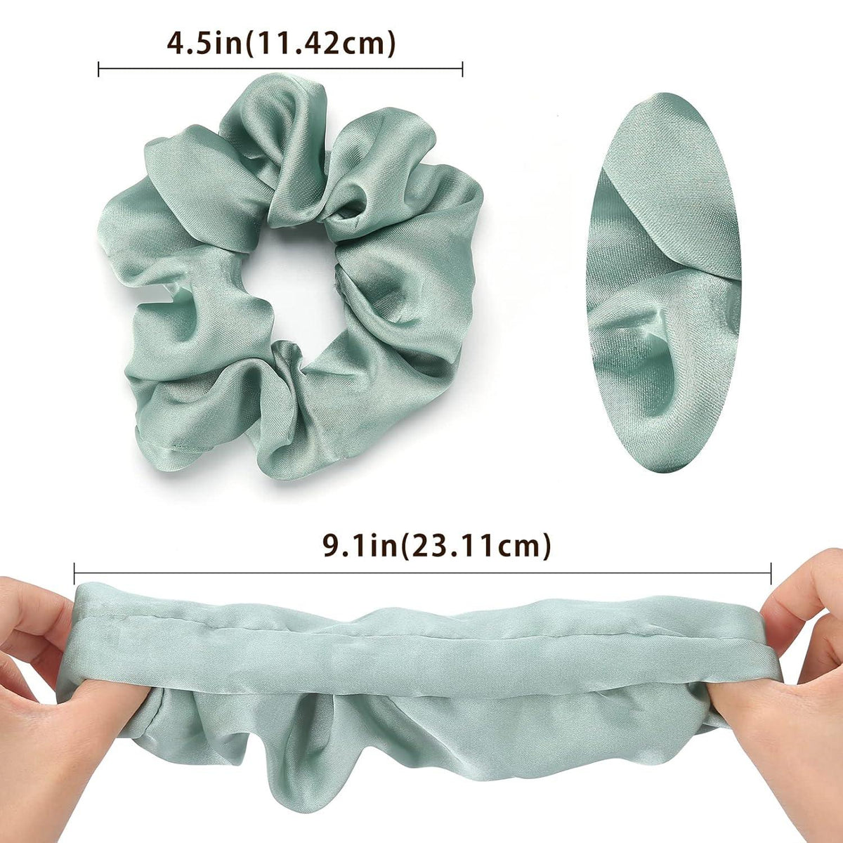 6er Pack Seidige Scrunchies Satin Haargummis Damen Mädchen 6 Farben
