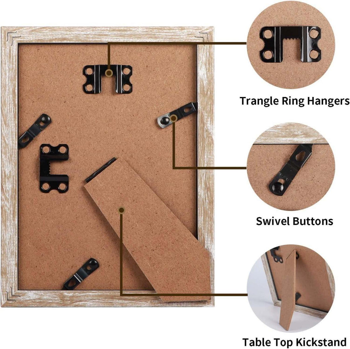 6er-Set Bilderrahmen 13x18cm mit Passepartouts - Wand- oder Tischaufsteller
