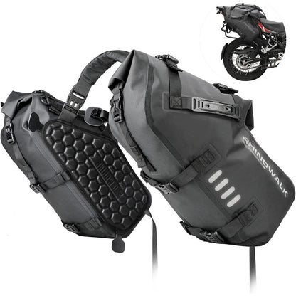 Motorrad Satteltasche 28L Wasserdicht mit Schultergurt Schwarz