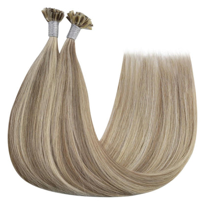Echthaar Bondings Braun Blond 50cm – Haarverlängerung