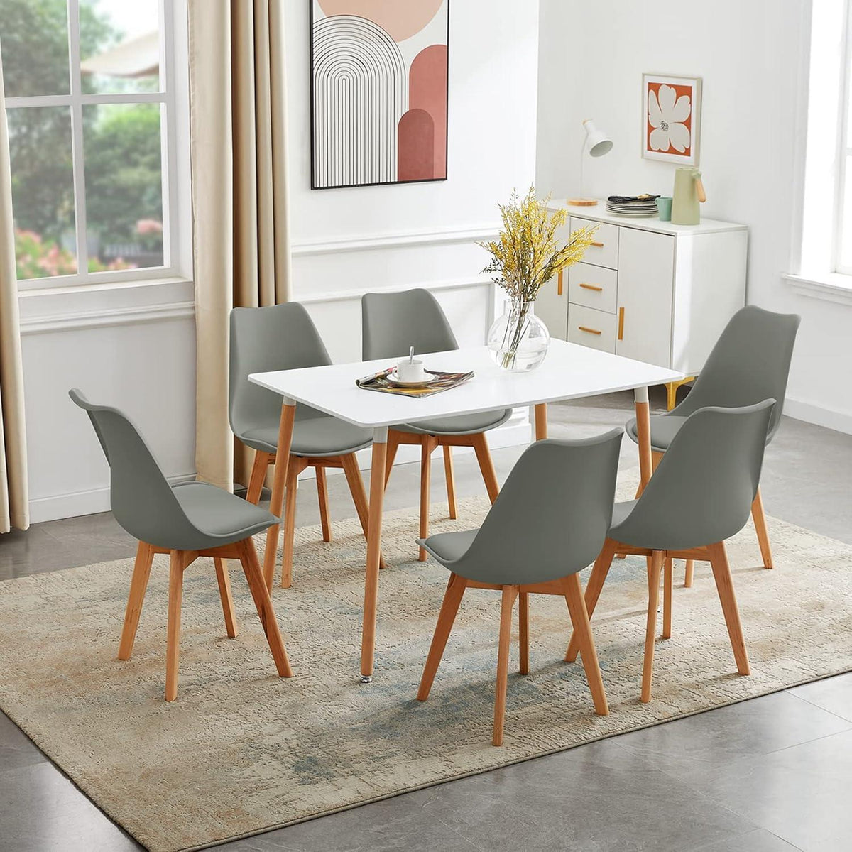 Weißer Esstisch 100x70 cm – Skandinavisch & Robust
