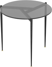 Runder Beistelltisch Glas 50 cm Grau Moderner Couchtisch