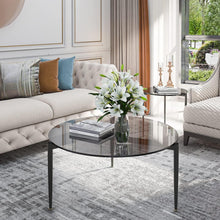 Runder Couchtisch Rauchglas Grau Ø80cm Modern Minimalistisch