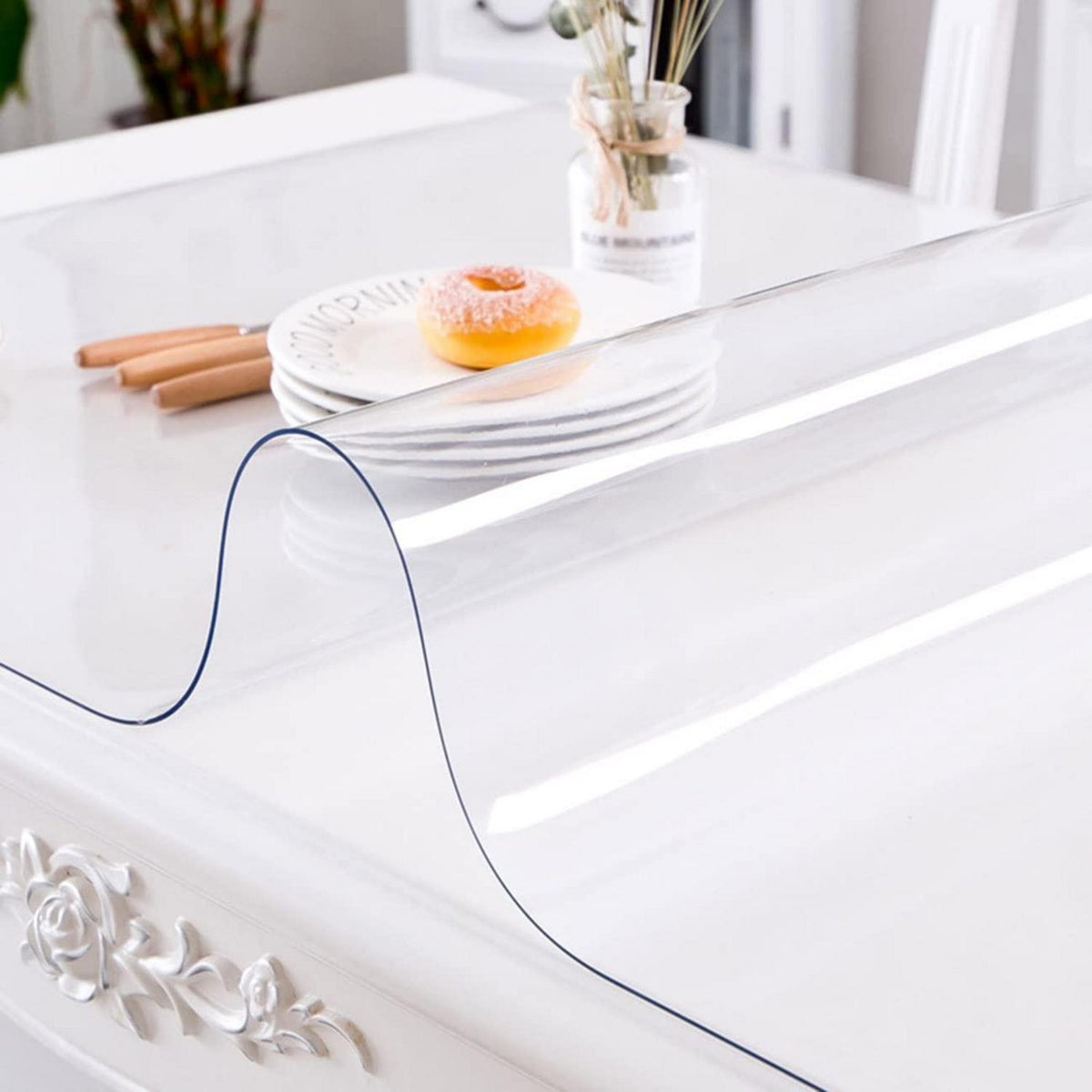 PVC Tischdecke Transparent 90x200cm - 2mm Dicke Schutzfolie