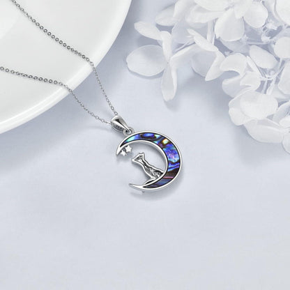 Fuchskette Sterling Silber mit Mond und Katze | Schmuck für Frauen