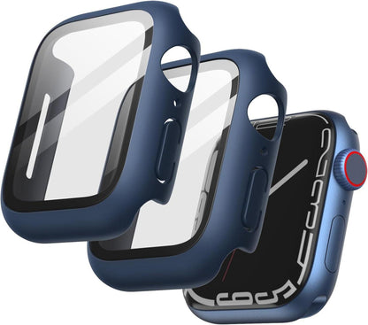 Schutzhülle mit Displayschutz für Apple Watch Series 9 8 7 45mm Blau