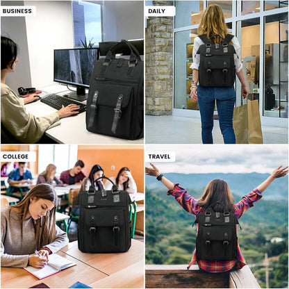 Wasserdichter Rucksack 15,6 Zoll Laptop Mädchen Schwarz