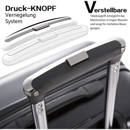 COOLIFE Hartschalen-Koffer 3tlg Set Weiß Rollkoffer