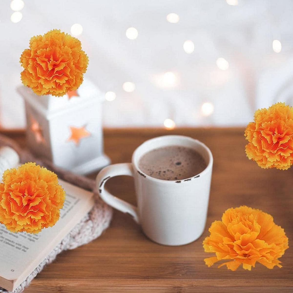 30x Künstliche Ringelblumen – Diwali Deko & DIY Blumen